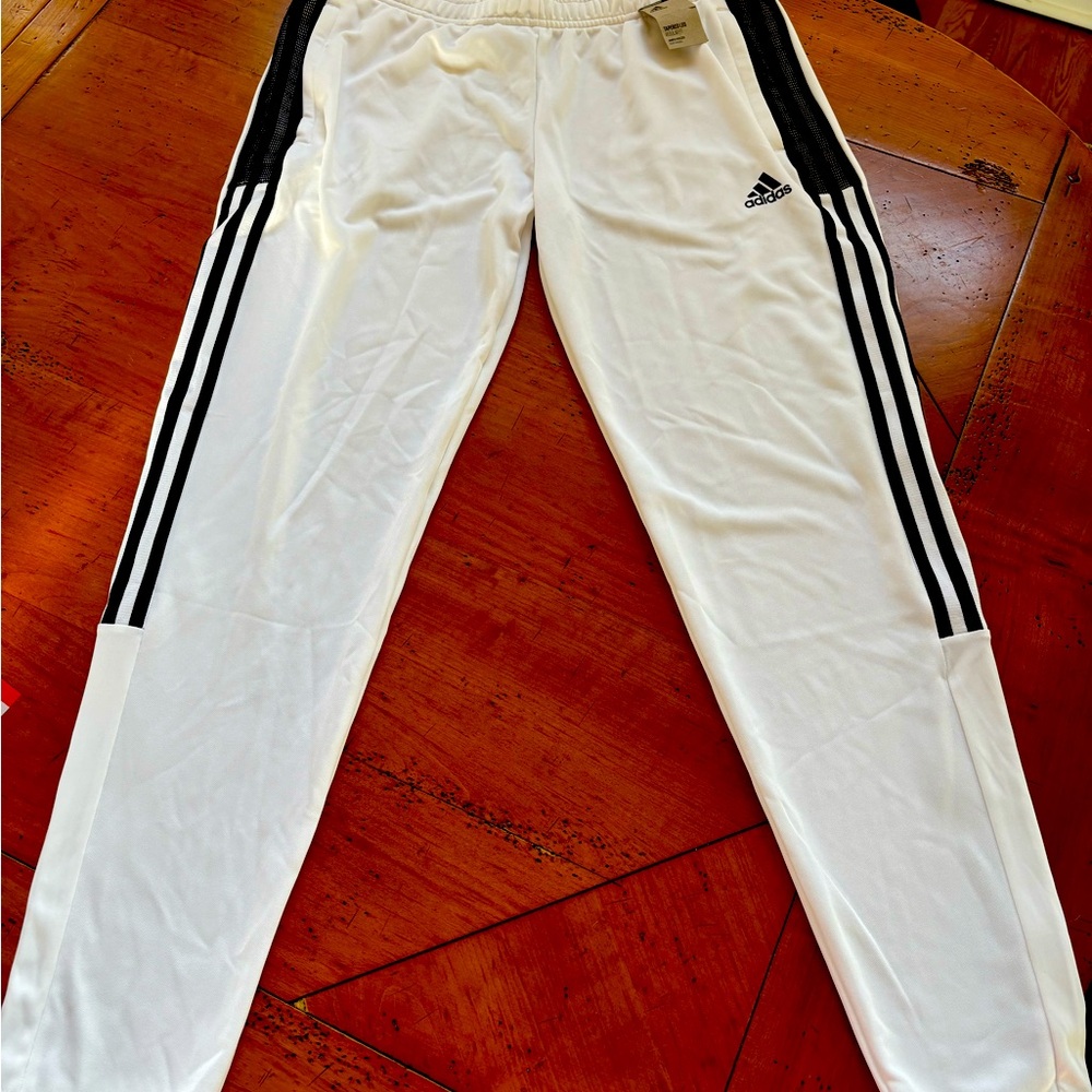 Adidas women athletic pants - white size large .  New with tags